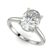 Aurora Oval Cut Pave Halo 4 Prong Cathedral Engagement Ring - Nivetta